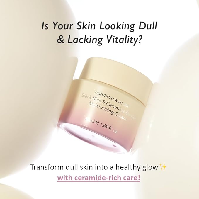 HARUHARU wonder Black Rice 5 Ceramide Barrier Moisturizing Cream, Daily Skin Barrier Care, Long-Lasting Hydration, Soothing & Nourishing, Ceramide Capsules, Korean Skincare 50ml