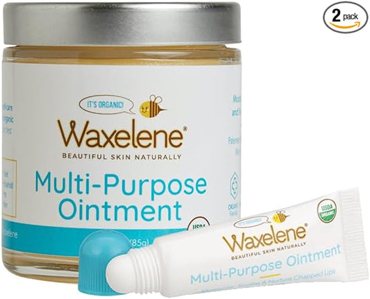 Waxelene Multi-Purpose Ointment, Organic, Travel Jar & Lip Tube