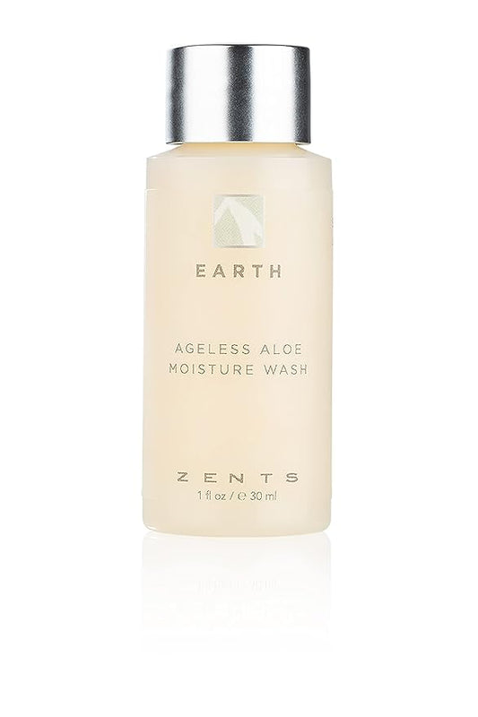 Zents Hand & Body Wash (Travel Size - Earth Fragrance) | Hydrating Anti-Aging Cleanser with Organic Shea Butter & Aloe for Dry Skin | Gentle & Nourishing | 1 fl oz | TSA Approved