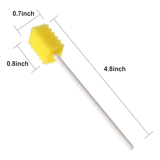 (250 PCS) JIESI Disposable Oral Swabs,Sterile Sponge Mouth Swabs(Yellow)