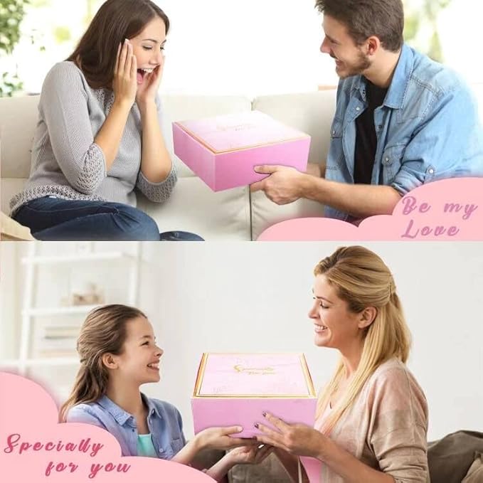 Birthday Gifts For Women-Relaxing Spa Gift Basket Box For Her Mom Sister Best Friend Unique Happy Birthday Bath Set Gift Ideas - Birthday Gift Boxes For Women(Rose Gold)