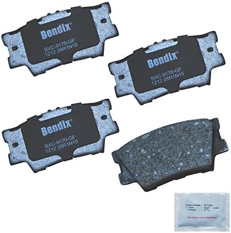 Bendix Priority1 CFC1212 Ceramic Rear Brake Pads for Select Models Lexus ES300h, ES350, HS250h, Pontiac Vibe, Toyota Avalon, Camry, Matrix, RAV4