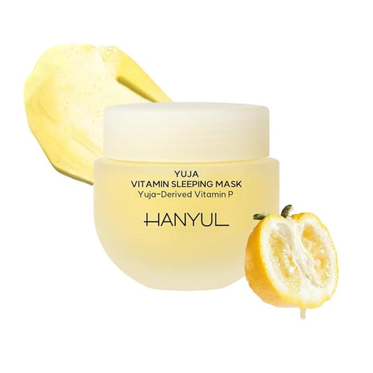 Hanyul Yuja (Yuzu) Vitamin Sleeping Mask | Overnight Skin Care for Brightening, Toning, Moisturizing, Vitamin C, B and Hyaluronic Acid, Non-Comedogenic tested, Korean Skincare, 2.37 fl.oz.