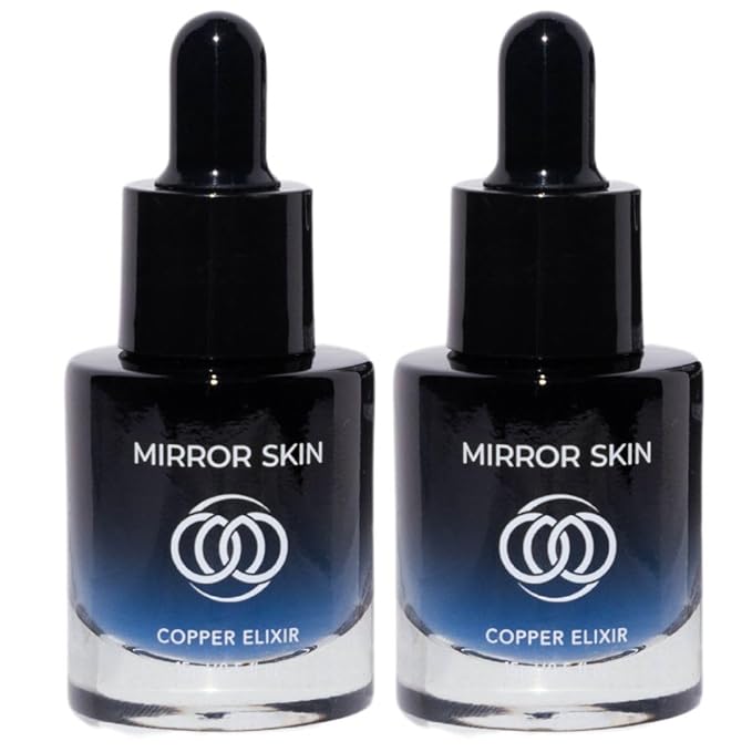 (2-Pack) - Copper Peptides Face Serum - Boost Collagen & Cell Renewal - Firm, Tone & Glow - Shea Butter, Witch Hazel & Apple Stem Cells - Facial Skin Care Products, Beauty & Self Care