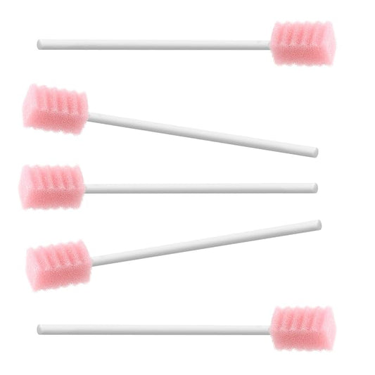 (250 PCS) JIESI Disposable Oral Swabs,Sterile Sponge Mouth Swabs(Pink)