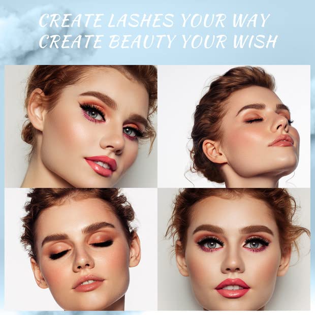 Cirrus C-20 Lash Clusters - 84 Pcs DIY Eyelash Extensions, Individual Lashes, Natural Look, Thin Band & Soft