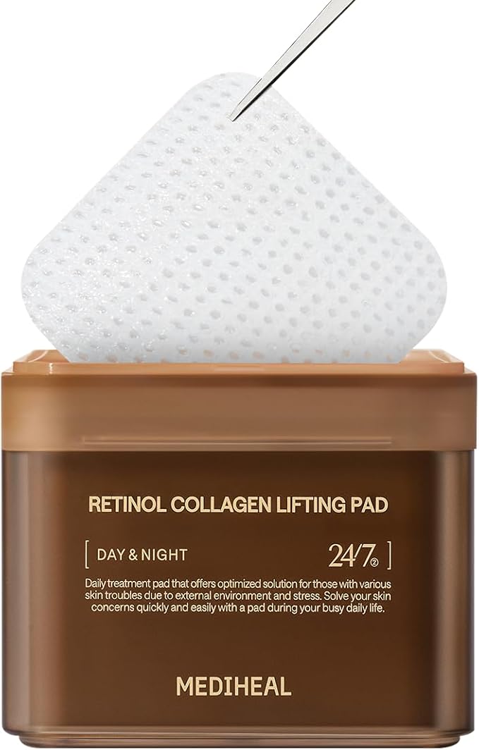 MEDIHEAL Retinol Collagen Lifting Pad - Vegan Face Hypoallergenic Pads with Retinol, Collagen - Lifting Pads for Enhancing Skin Texture Firmness 100 Pads