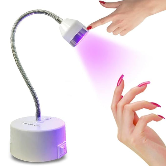 Touch-Control 9W UV LED Nail Lamp - Portable Rechargeable Gel Dryer with Adjustable Gooseneck for Gel X & Semi-Cured Strips, Home & Salon Use