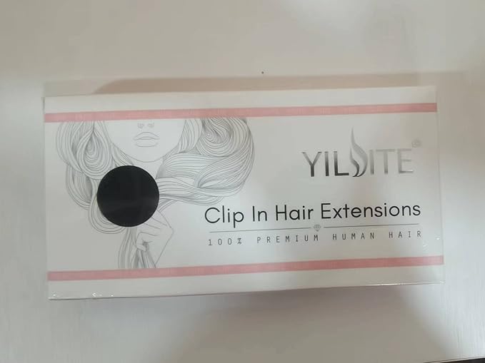 YILITE Clip in Hair Extensions Real Human Hair 8Pcs/Pack 120g Double Weft Invisible Off Black Straight Silky Hair Clip in Human Hair Remy Hair Extensions (16inches #1B Off Black)