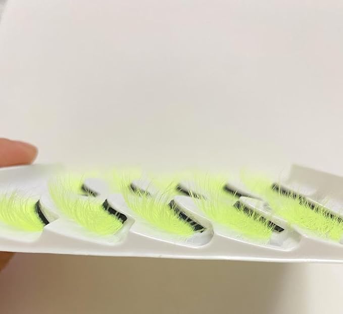 Sunniess Ombre Colored Lashes Silk Protein Fluffy Wispy Volume Fake Lashes for Halloweens Cosplay Party Stage Russian D Curl Lashes with Color Make up Faux Mink False Eyelashes 5 Pairs