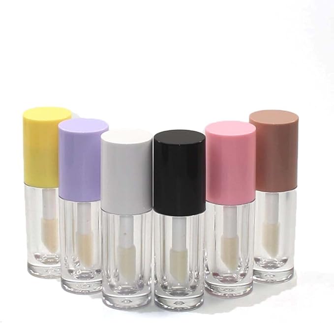 COSIDEA 30pcs Nude Empty 6ml 0.2oz Lip Gloss Tubes with Big Doe Foot Wand,Round Lipgloss Containers,Concealer Tube Cosmetic Packing Container Bulk Wholesale