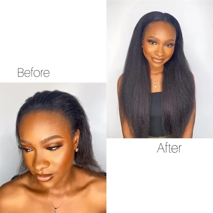 LUMIERE Yaki Straight Clip Ins Human Hair Clip Ins Extensions Brazilian Remy Hair Extensions For Women 8Pcs With 20 Clips Double Wefts Thick and Soft Natural Balck 24 Inch