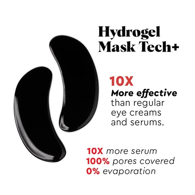 Wolf Project Under Eye Patches (15 pairs) For Dark Circles, Puffy Eyes, and Wrinkles - With Caffeine, Vitamin C and Peptides. Under Eye Masks Reduce Tired Eyes And Under Eye Bags