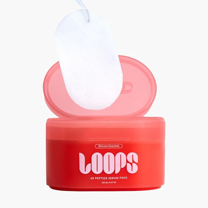 LOOPS Peptide Serum Korean Skincare - Firm, Fortify, and Fight Fine Lines - Anti-Wrinkle and Moisturizing Skin Care - Pre-soaked Veocell Embo Pad with Peptide Complex - Mother's Day Gifts for Mom