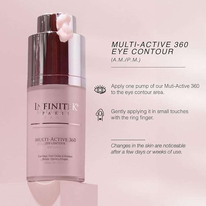 Infinitek Paris Multi-Active Collagen Eye Cream & Retinol Serum Eye Contour - Anti Aging Eye Cream for Wrinkles, Under Eye Treatment for Dark Circles and Under Eye Wrinckle Repair. 0.50 Fl Oz