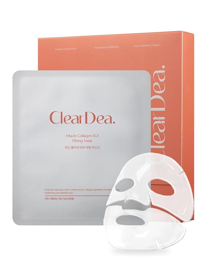Mucin Collagen EGF Fitting Mask – Collagen & EGF-Infused Hydrogel Mask for Deep Hydration, Firming, and Nourishing Skin, Non-Greasy, Korean Skincare, 5 Sheets
