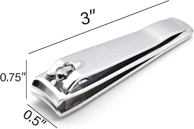 PrettyClaw | Nail Clippers Sharp Edge Fingernail and Toenail Clipper Cutter Thick Nail Trimmer Stainless Steel for Manicure and Pedicure (Curve Edge)