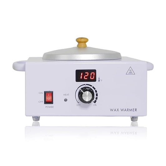 600ML Portable White Wax Warmer for Painless Hair Removal, Fast Temperature Adjustable Heater with Large Pot for Facial, Skin, and Body Spa Equipment