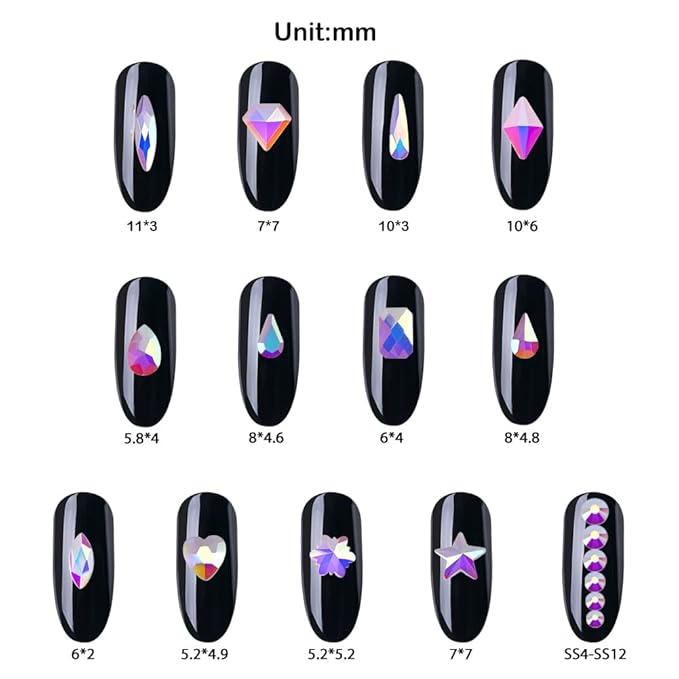 10000 Pcs Transparent AB Crystal Flatback Rhinestones Set for Nail, Art, Crafts, Makeup, Tumblers Glitter Round with Tweezers and Picking Pen