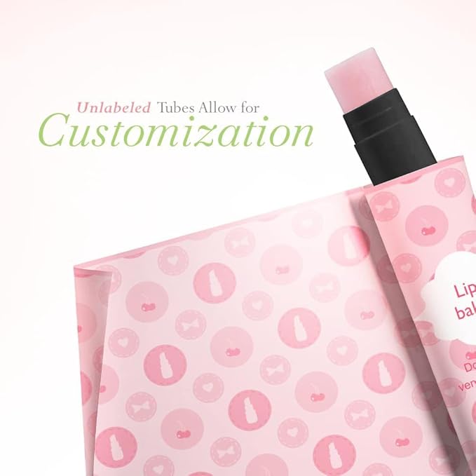 All Natural Lip Balm Bulk - Chapstick Lip Conditioner Contains Beeswax Sunflower Oil Vitamin E and Other Moisturizing Ingredients Comes in Customizable Packaging (Vanilla Black, 50 Pack)