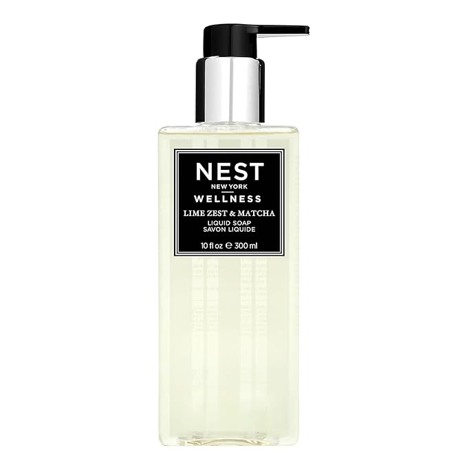 NEST New York Liquid Soap, Lime Zest & Matcha - 10 fl oz - Cleanses & Nourishes Skin - Approx. 300 Pumps Per Bottle - Gluten Free & Cruelty Free