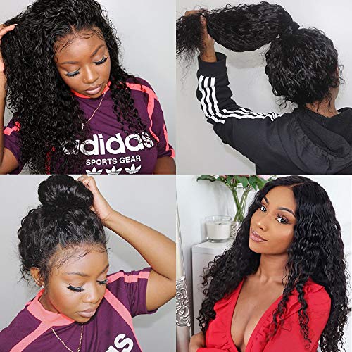 13x4 HD Lace Front Wigs Human Hair Deep Wave Lace Front Wigs Human Hair Water Curly Lace Frontal Wigs Pre Plucked With Baby Hair 180% Density Human Hair Wigs For Women 18 inch
