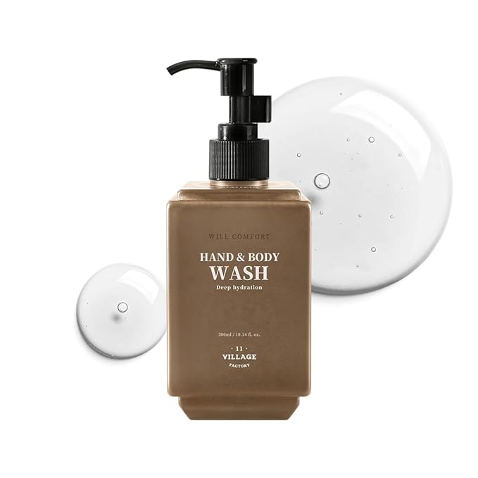 Will Comfort Hand and Body Wash (300ml/10.14 fl.oz.) Korean Body Cleanser Aromatherapy Hinoki Essential Oil Nourishing Shea Butter and Jojoba Oil