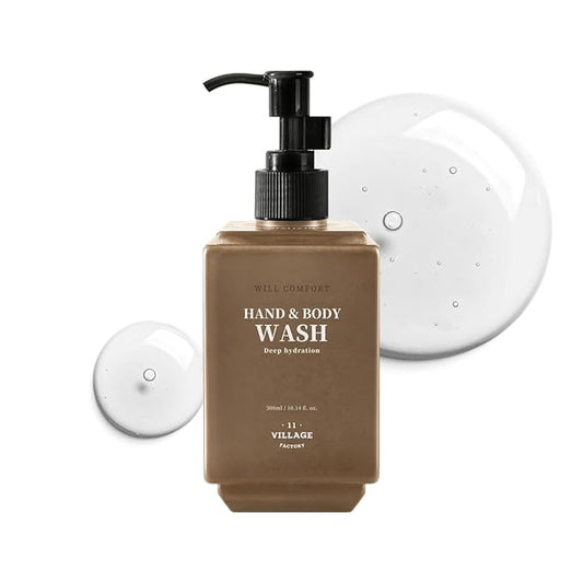 Will Comfort Hand and Body Wash (300ml/10.14 fl.oz.) Korean Body Cleanser Aromatherapy Hinoki Essential Oil Nourishing Shea Butter and Jojoba Oil