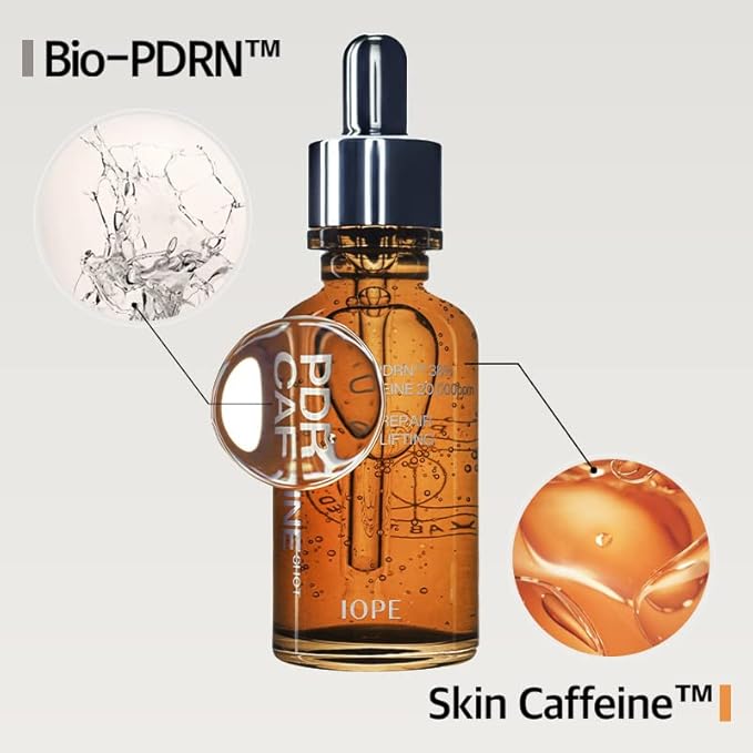 IOPE BIO-PDRN Caffeine Shot Serum | 38% π·ππππ-πππππ
Vegan PDRN & 20,000ppm Caffeine & Niacinamide in a Bottle, Plumping Skin, Intense Lifting and Firming, Korean Skincare, 1.01 Fl Oz