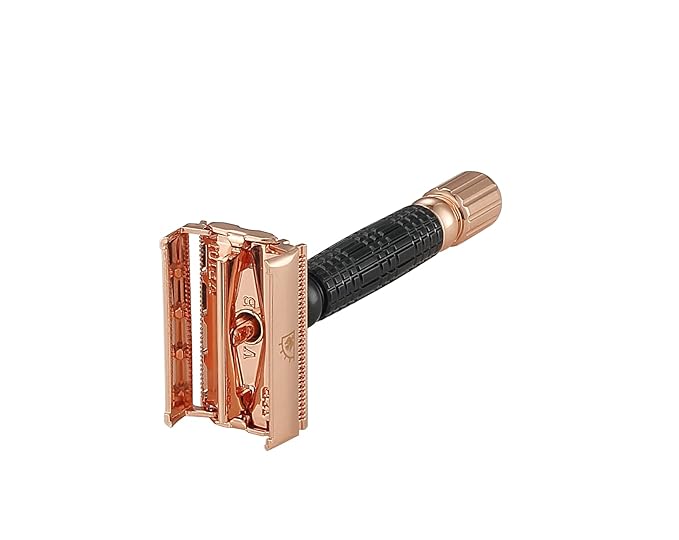 VIKINGS BLADE Double Edge Safety Razor for Men + 5 Swedish Steel Blades + Luxury Case. Smooth, Reusable, Eco-Friendly (Chieftain “Odin”)