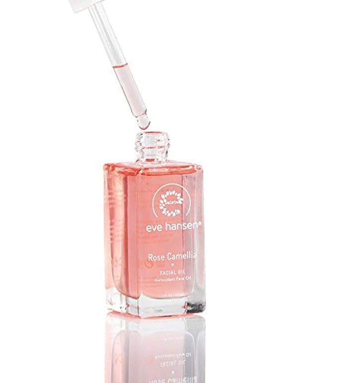 Eve Hansen Rose Camellia Facial Oil | Antioxidant Rich Anti-Aging Moisturizer with Rosehip, Grapeseed, Vitamin E, Squalane | for fine lines, wrinkles, and dry skin 1.7 oz
