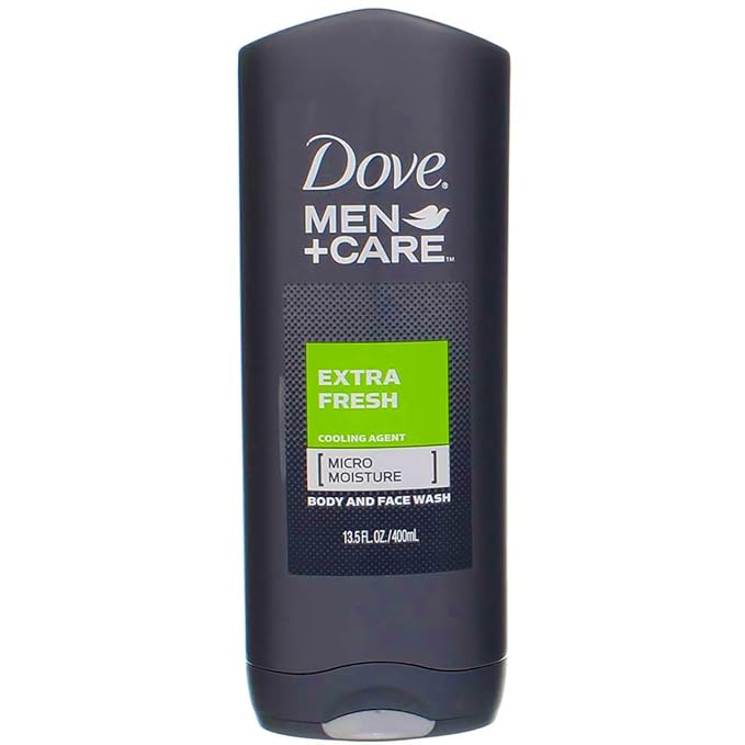 Dove Men Care, Body & Face Wash, Extra Fresh, Pack of 3, (13.52 Fl. Oz/400 ml Each)