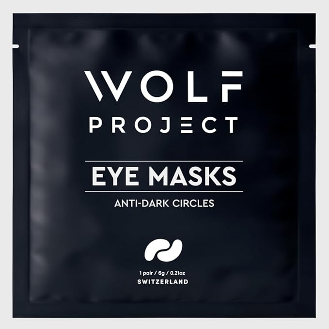 Wolf Project Under Eye Patches (15 pairs) For Dark Circles, Puffy Eyes, and Wrinkles - With Caffeine, Vitamin C and Peptides. Under Eye Masks Reduce Tired Eyes And Under Eye Bags