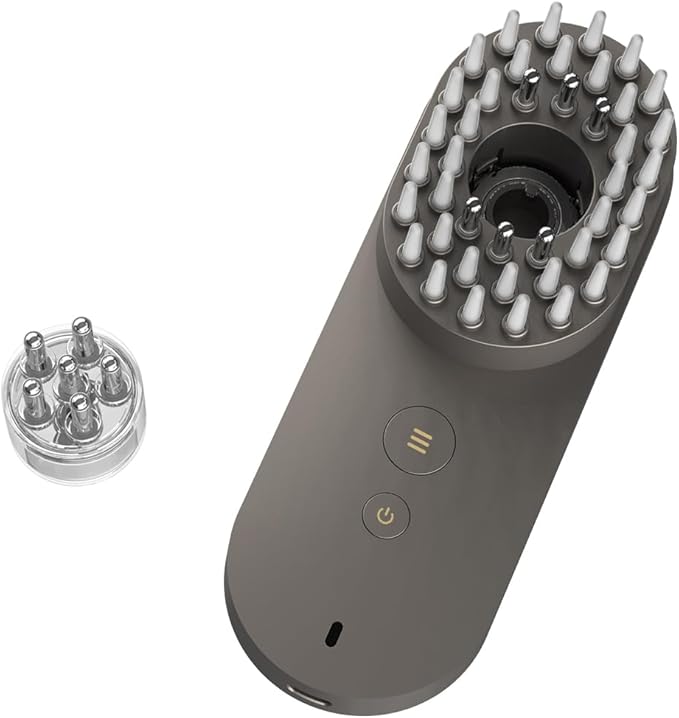 UNIWA Hair Oil Applicator, Scalp Massager Hair Growth, 3 in 1 Scalp Massage Tool, Head Scalp Massager for Relax, Cordless Electric Brush for Hair Care, Oil Dispenser Comb, Mothers Day Gifts, Grey