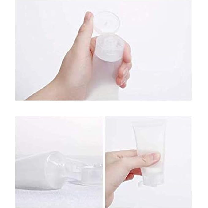 24PCS 100ml/3.4oz Empty Refillable Clear Plastic Squeeze Soft Tubes with Flip Cover Lotion Bottle Travel Sample Packing Cosmetic Makeup Container Storage Vials Jars for Facial Cleaner Toiletries