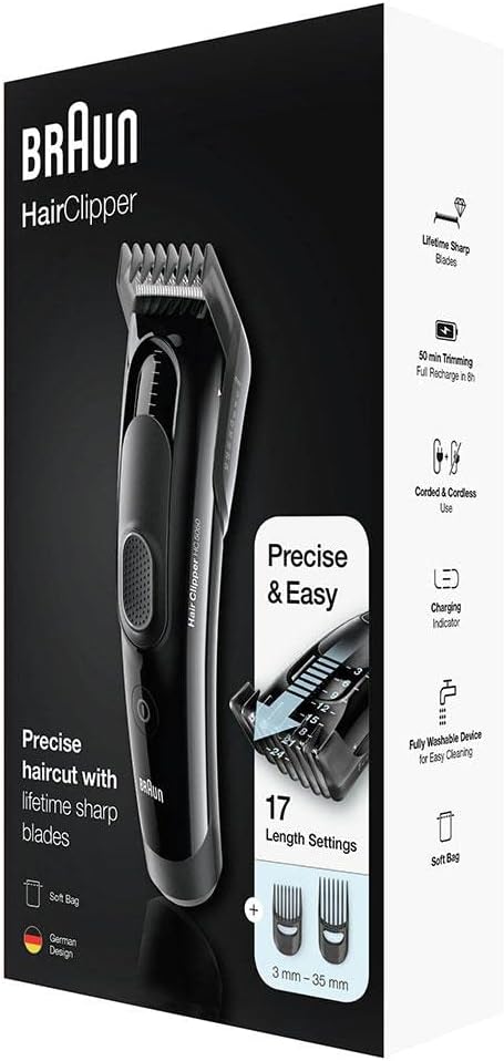 Braun HC5050 Hair Clipper Razor Electric Beard, with 17 Length Settings