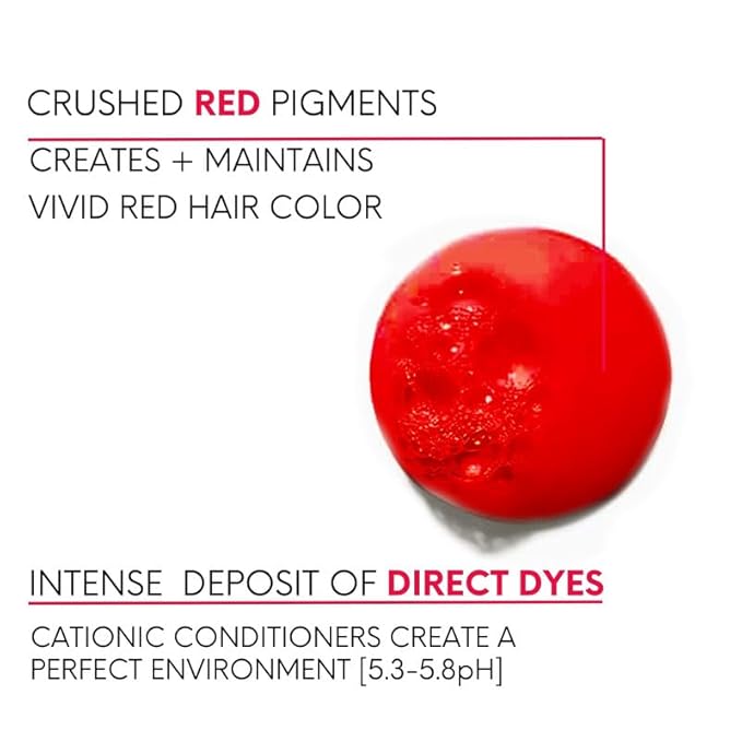 Watercolors by Tressa INTENSE 3-in-1 Color Depositing Shampoo, Semi Permanent Hair Color, Hair Dye Shampoo for Curly, Dry, and Normal Hair, 8 fl oz - RED