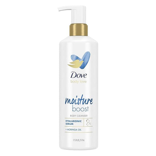 Dove Body Love Body Cleanser Moisture Boost For Dry Skin Body Wash with Hyaluronic Acid and Moringa Oil 17.5 fl oz