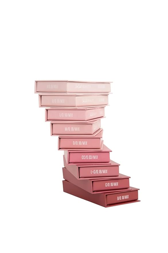 U Curl Mixed Lash Trays by SoCal Beauty - Faux Mink Eyelash Extensions (6-15mm), 20 Rows per Tray, Color-Coded, Aluminum Backing & Window View - Salon Quality Lashes