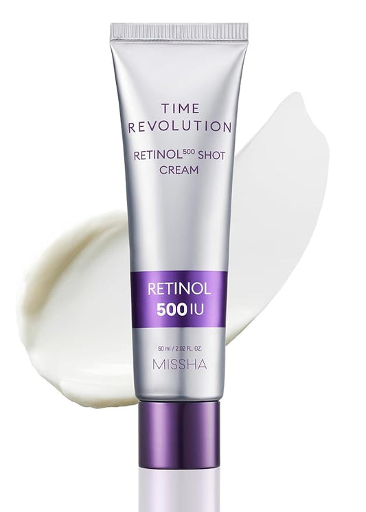 MISSHA Time Revolution Night Repair Retinol 500 Shot Cream 2.02 Fl oz - Advanced Korean Retinol Cream for Face, Skin Barrier Strengthening, Improved Elasticity & Radiance, Mother's Day gifts