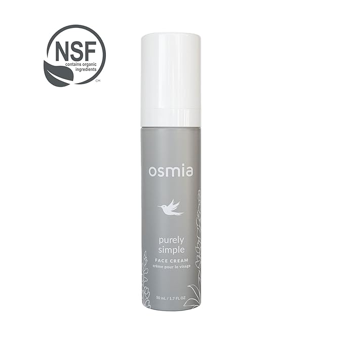 Osmia Skincare - Natural Purely Simple Face Cream For Sensitive + Reactive Skin | Apricot Kernel, Kukui, Rose, Chamomile Oils + Aloe | Clean Beauty For Healthy Skin (1.7 oz | 50 ml) NEW PACKAGING