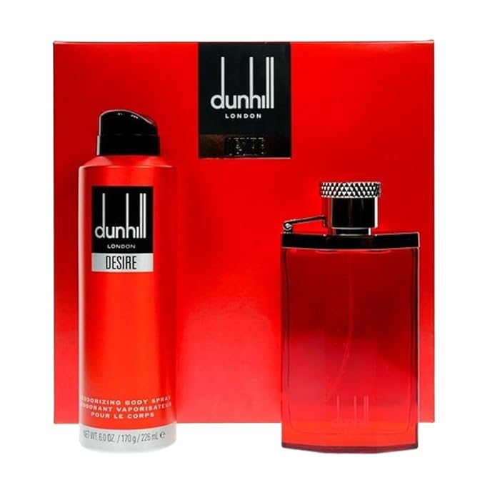Desire Red by Alfred Dunhill for Men - 2 Pc Gift Set 3.4oz EDT Spray, 6.0oz Deodorant Spray