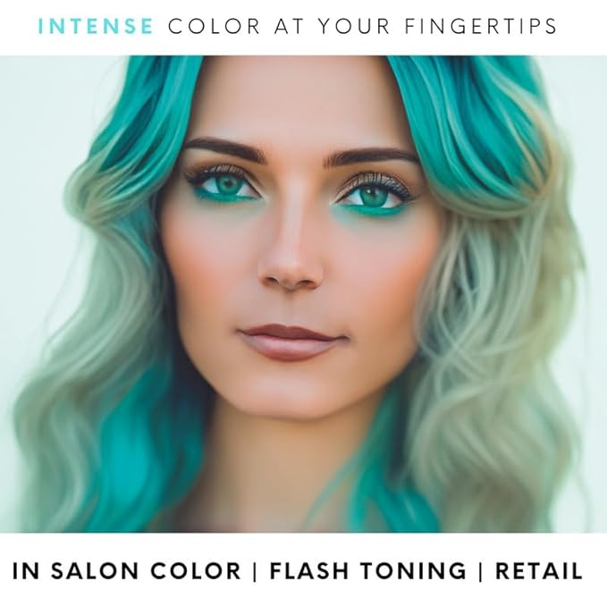 Watercolors by Tressa INTENSE 3-in-1 Color Depositing Shampoo, Semi Permanent Hair Color, Hair Dye Shampoo for Curly, Dry, and Normal Hair, 8 fl oz - TEAL