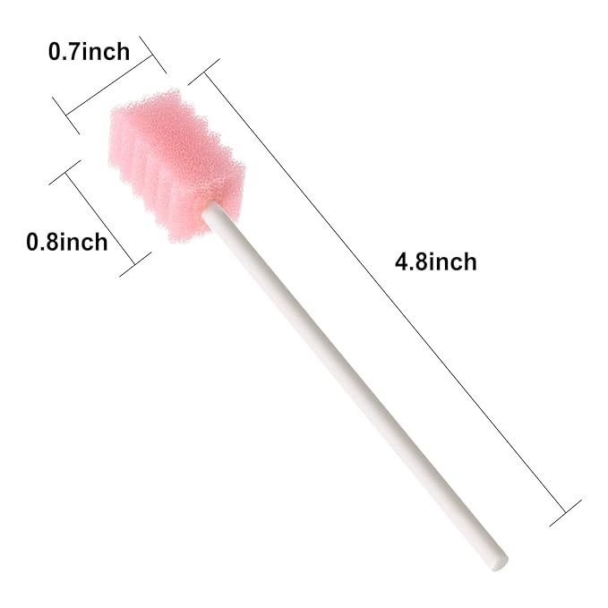 (250 PCS) JIESI Disposable Oral Swabs,Sterile Sponge Mouth Swabs(Pink)