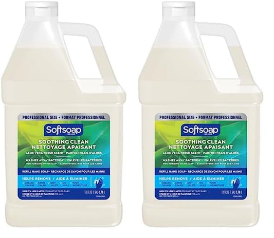 Softsoap Liquid Hand Soap Refill, Soothing Clean, Aloe Vera Fresh Scent - 1 gallon (Pack of 2)