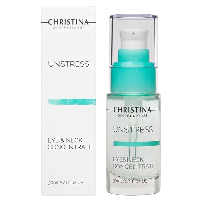 -CHRISTINA- Unstress Eye and Neck Concentrate Hydrating Peptide Serum for Face | Soothing Relief and Softening Effect | Face Serum Balances Skin Microflora 1 fl. oz (30 ml)