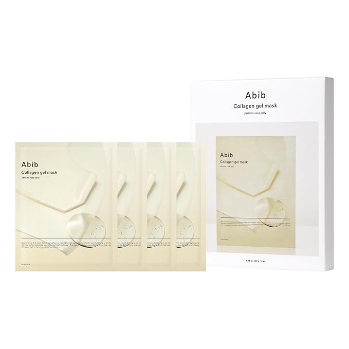 Abib Collagen Gel Mask Jericho Rose Jelly 4 Sheets (Nourishing) I Korean Vegan Collagen, Cooling Nourishing Hyaluronic Acid Hydrogel Face Mask Skin Care