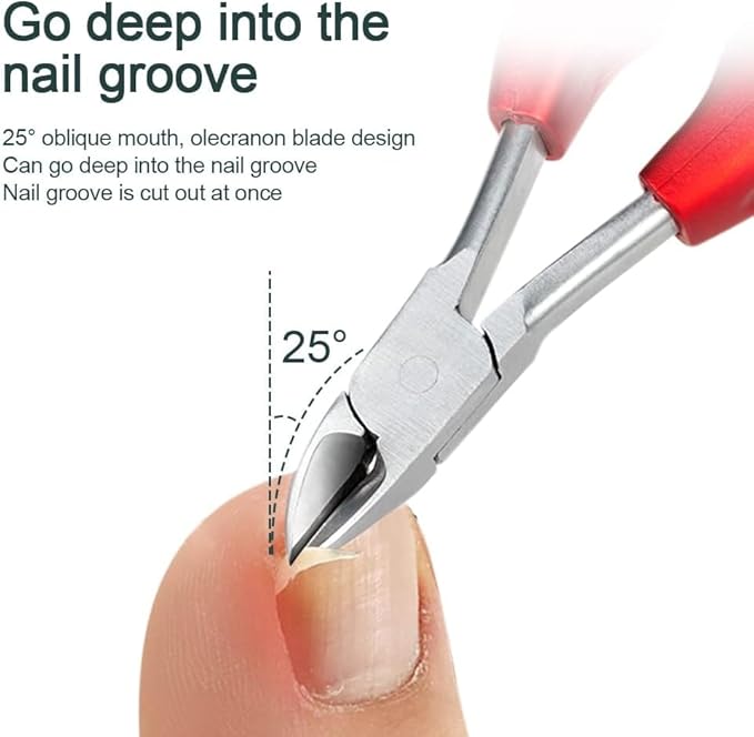 11pcs Ingrown Toenail Clipper Nail Cutter,Multifunctional Stainless Steel Nail Clipper,Adult Thick Nails Travel Grooming Kit Manicure & Pedicure Set Personal Care Tools (red)