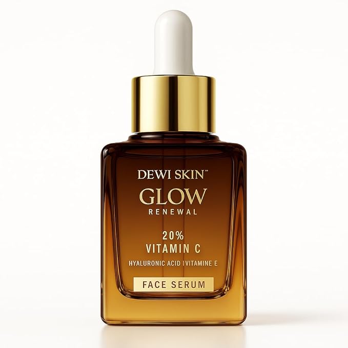 Glow Renewal 20% Vitamin C Serum for Face & Eye - Brightening & Anti-Aging with Hyaluronic Acid & Botanical Extracts - Evens Skin Tone, Targets Fine Lines & Dark Spots, 1 oz