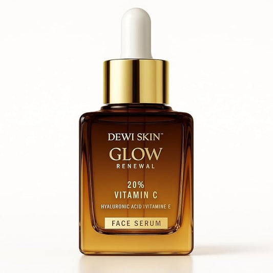 Glow Renewal 20% Vitamin C Serum for Face & Eye - Brightening & Anti-Aging with Hyaluronic Acid & Botanical Extracts - Evens Skin Tone, Targets Fine Lines & Dark Spots, 1 oz